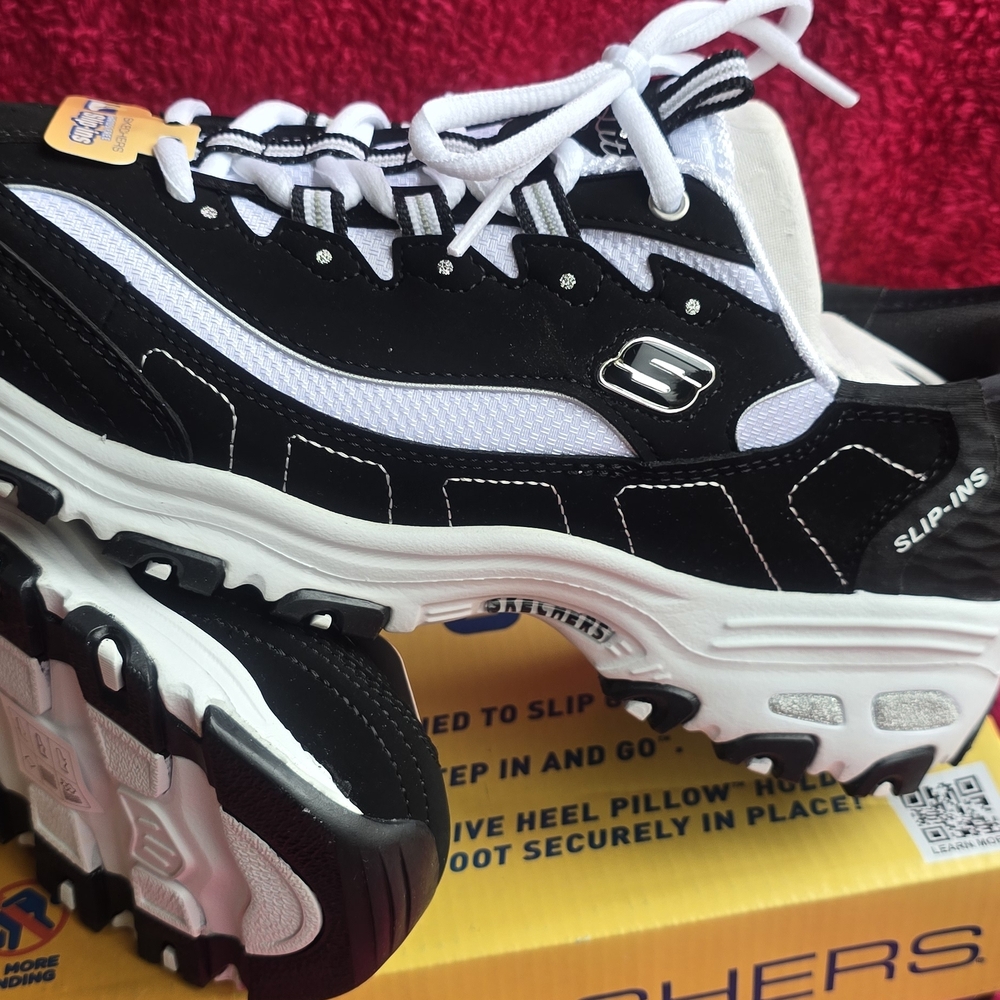 Skechers Black and White Slip-Ins Athletic Sneakers - Picture 2 of 8